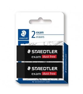 Staedtler exam black eraser - card of 2