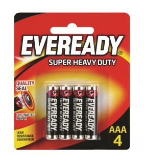 Eveready Super Heavy Duty AAA CARD of 4 Battery