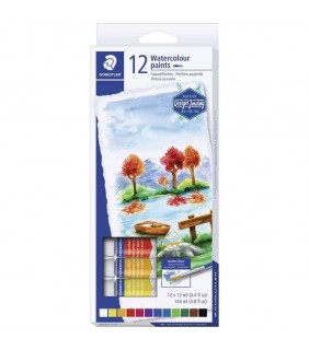 STAEDTLER watercolour paints box of 12 assorted colours