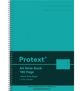 Protext A4 100pg PP Note Book Aqua