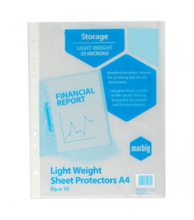 Marbig Light Weight Sheet Protector A4 10 Pack