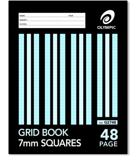 Exercise Book  48 Page 7mm QUAD (GRID) Stripe Olympic