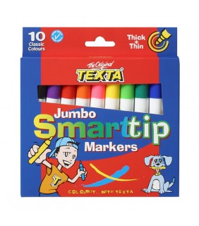 Texta Markers Smart Tip Jumbo Assorted 10 Pack