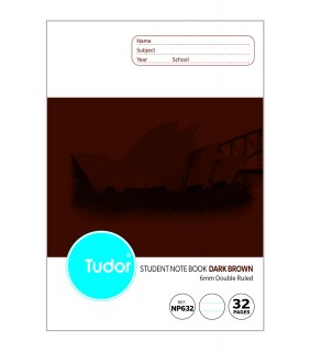 Tudor Student Notebook NSW 250x175mm Double Ruled 6mm 32p