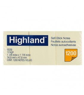 Highland STICK ON NOTES 6539 38X50 YELLOW