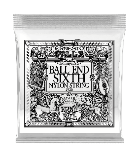 Ernie Ball Guitar Strings Classical Single Nylon Gold Ball End 6TH