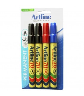 Artline Artline 70 Perm Marker 4pce Asst (h/sell)
