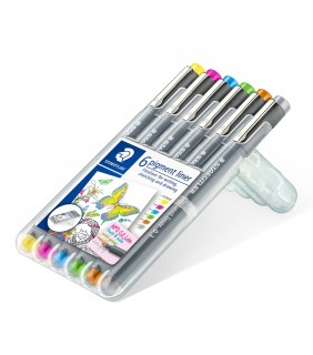 Staedtler pigment liner 0.3mm - wallet of 6 assorted colours