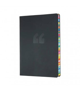 Collins Debden Ruled A5 Notebook Edge Rainbow - Charcoal