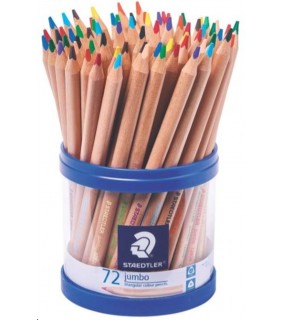 Staedtler Noris colour jumbo triangular assorted cup of 72