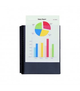 Bantex Insert Front Refillable Display Books 20 Pocket Black