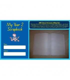Scrap Book Yr 2 Full Blank Page/Full Red/Blue Lined Paper