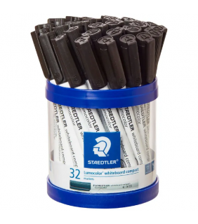 Staedtler whiteboard compact marker bullet point - black, cup 32