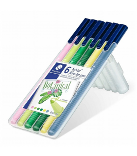 Staedtler triplus color fibre-tip - wallet of 6 assorted colours Botan