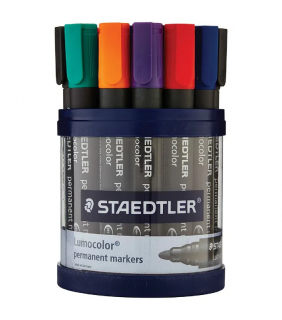 Staedtler permanent marker bullet point assorted cup of 19