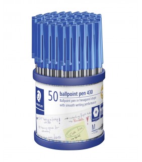 Staedtler Ballpoint pen stick 430 medium - blue, cup of 50