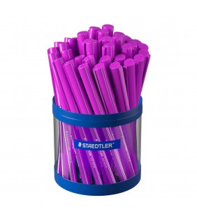 Staedtler triangular ballpoint pen medium - violet, cup of 40