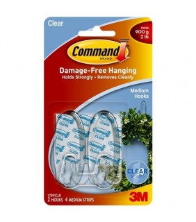 3M CLEAR HOOKS COMMAND MED ADHESIVE 17091CLR