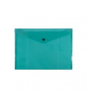 Bantex Transparent Document Wallet PP A4 Button Closure Green