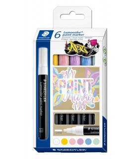 Staedtler paint marker 349 - pastel colours pack of 6