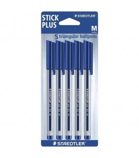 Staedtler stick 432 triangular ballpoint pen medium -  Card 5 - blue