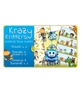 2Kool4Skool Krazy Kritters Book Covers (9x7) - 6 pack