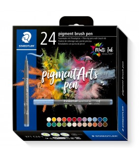Staedtler pigment arts brush pen 371, assorted colours 2, 24 pcs