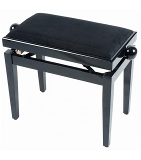 Quik Lok PB010BK Height-adjustable wood piano bench with velvet seat