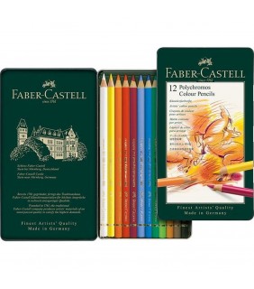 Faber-Castell Polychromas Colour Pencil Asst Tin Box 12