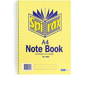 Spirax A4 Notebook No.595A 240pg