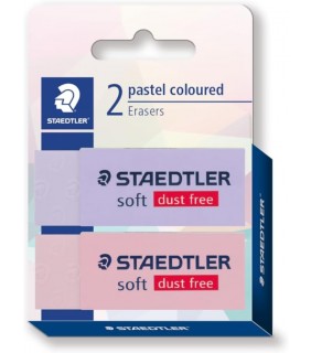 Staedtler pastel eraser pink/purple card of 2