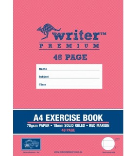  Exercise Book A4 48pg 18mm solid ruled with Margin