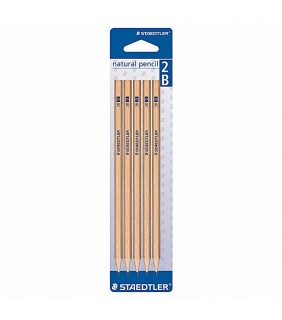 Staedtler Natural Graphite Pencils 2B - 5 Pack