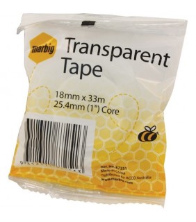Marbig TAPE OFFICE 18MMX33M(25.4MM CORE)