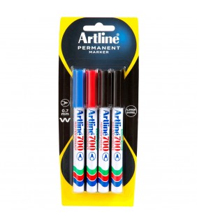 Artline Markers Permanent Artline 700 4pk Colours