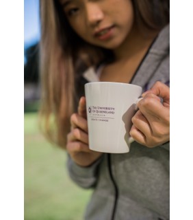 UQ Latte Mug Gloss White with UQ Logo