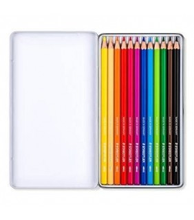 STAEDTLER coloured pencil tin of 12 asst colours