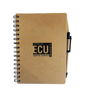 Edith Cowan University ECU A5 HARDCOVER RECYCLED NOTEBOOK WITH PEN 140PG