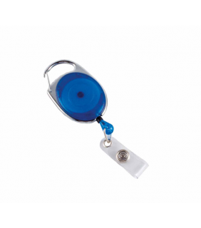 Retractable ID Tag Holder with Carabiner Clip Royal Blue