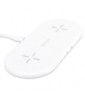 Bonelk USB-C Dual Wireless Fast Charge Qi Pad (White)