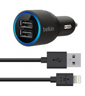 BELKIN Dual Car Charger 2.1a with Lightning Charge/Sync Cable