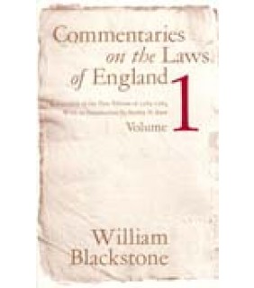 *University of Chicago Press Commentaries on the Laws of England, Volume 1: A Facsimile o