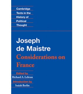 Cambridge University Press Maistre: Considerations on France