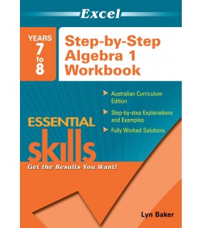Pascal Press Excel Essential Skills: Step-by-Step Algebra 1 Workbook Year
