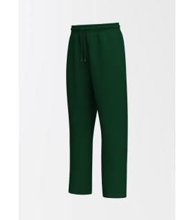 Green Fleece Pant Straight Hem Pine