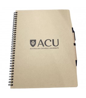 ACU A4 Hardcover Recycled Notebook w/ pen 140pg