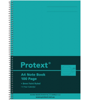 Protext A4 200pg twin wire PP Notebook - Aqua