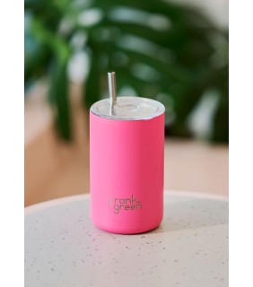 Iced Coffee Cup with Straw - Neon Pink