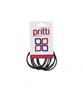 Pritti Thin Elastics - 10 Pack Black