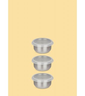 Stainless Steel Dressing Container 3 Pack - Brushed Steel